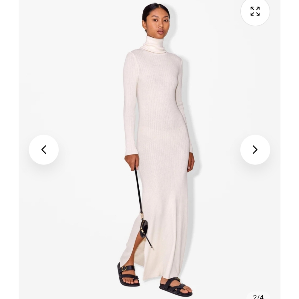 NWT Magali Pascal Beatrix Ribbed Knit Turtleneck sweater midi maxi Dress